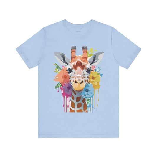 Natural Cotton Tee Shirt with Giraffe