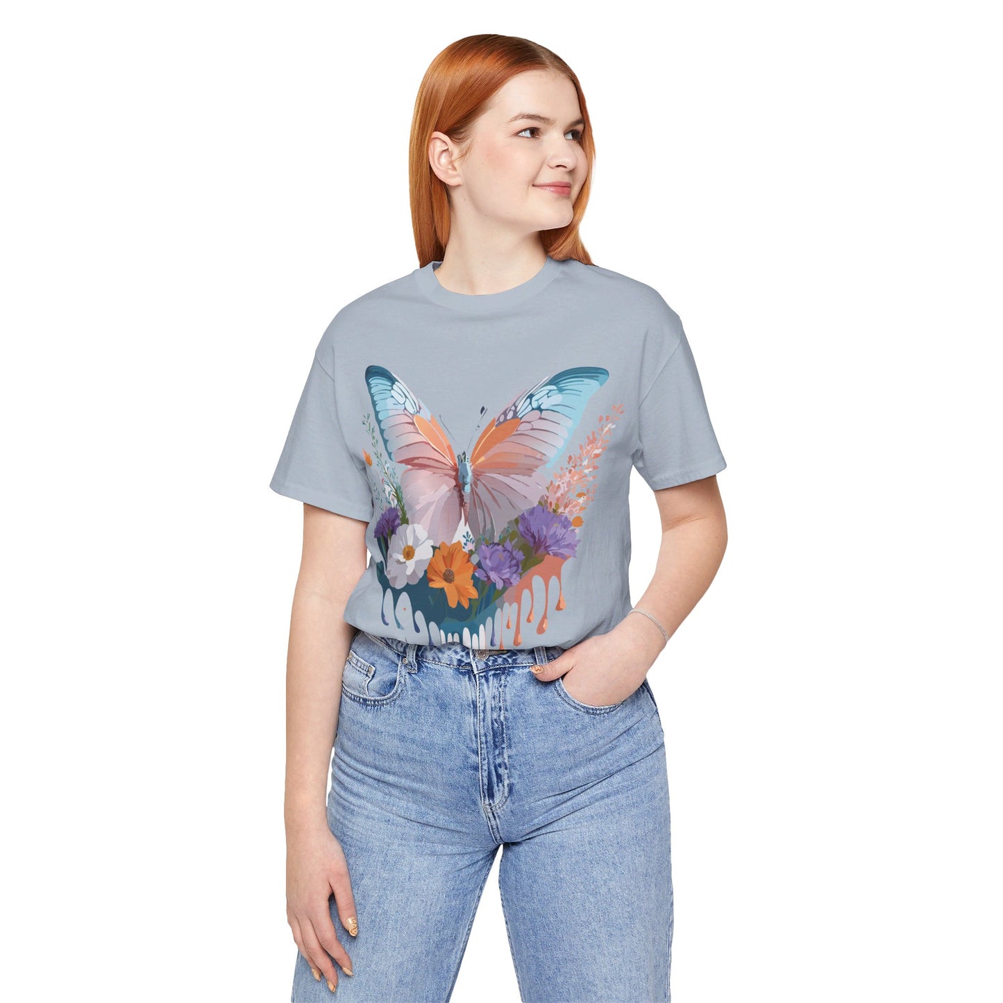 T-shirt en coton naturel avec papillon