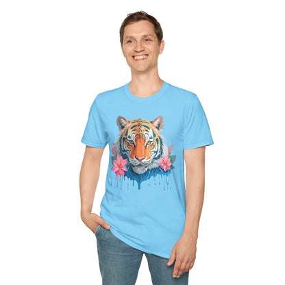 Tiger Unisex Softstyle T Shirt 100 Percent Cotton Gildan 64000 Animal Tee