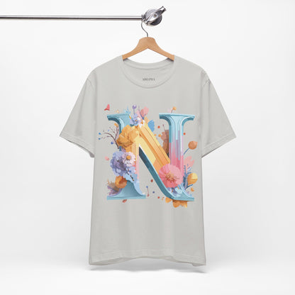 Natural Cotton Tee Shirt - Letters Collection - N Printify