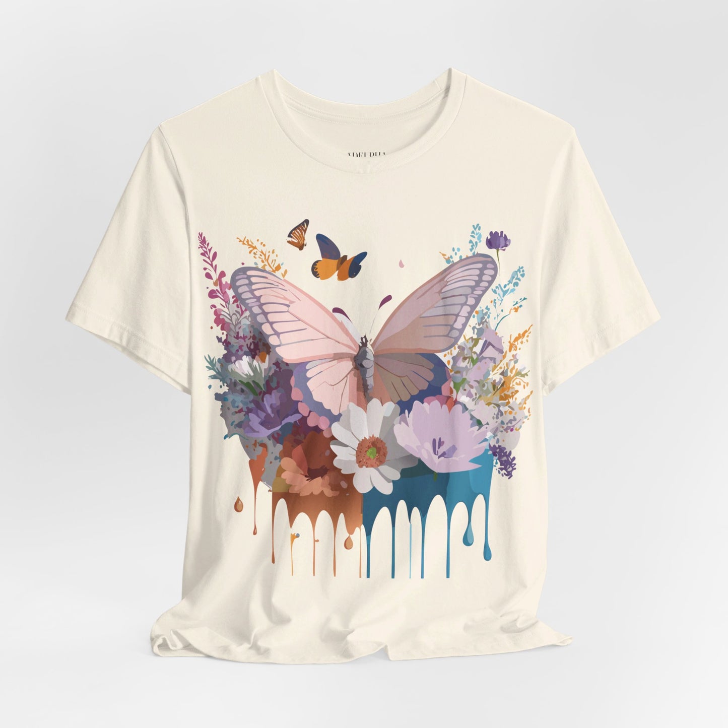 T-Shirt aus natürlicher Baumwolle mit Schmetterling