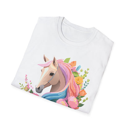 Unisex Horse Shirt Soft Cotton Tee With Animal Artwork Gildan Softstyle