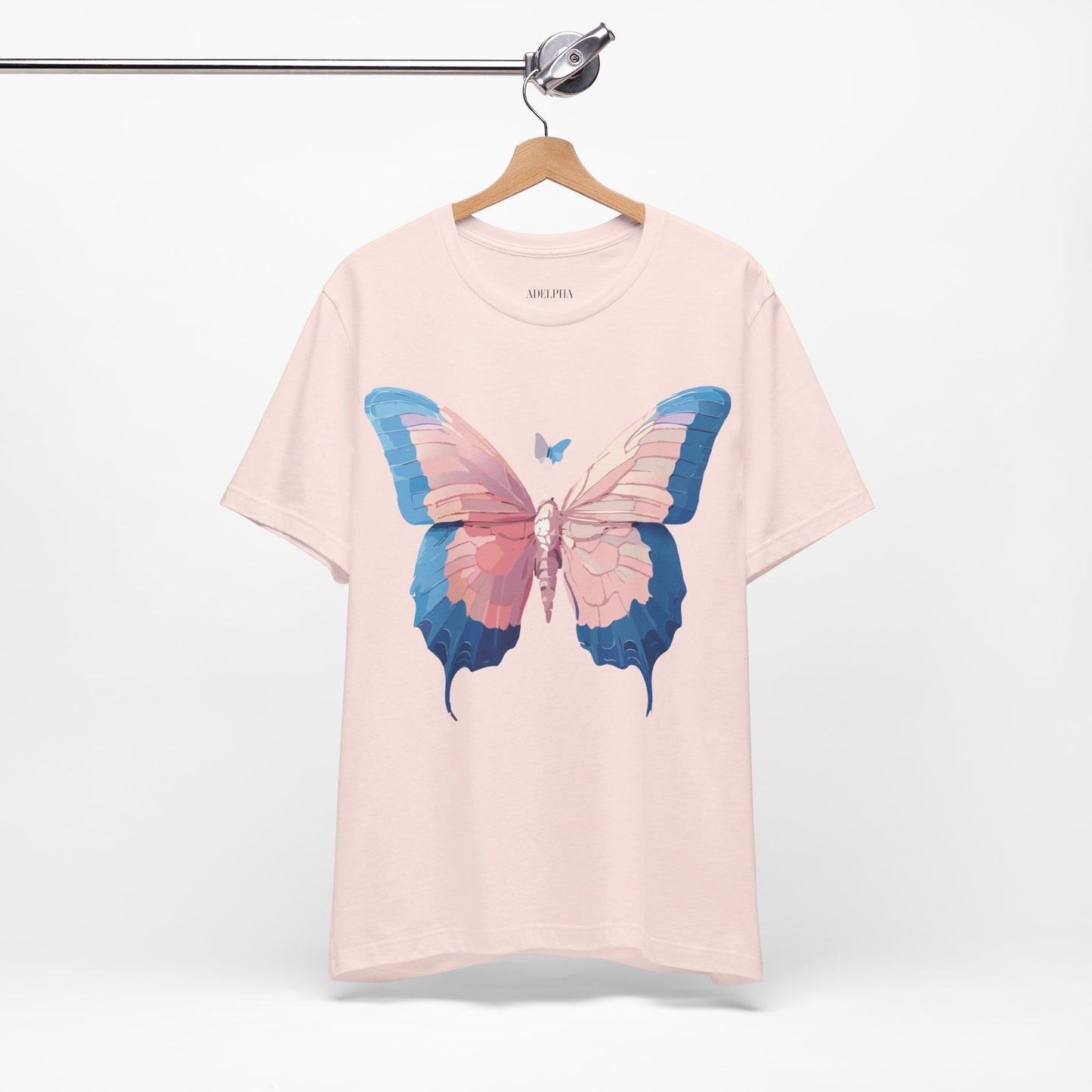 Natural Cotton Tee Shirt with Butterfly