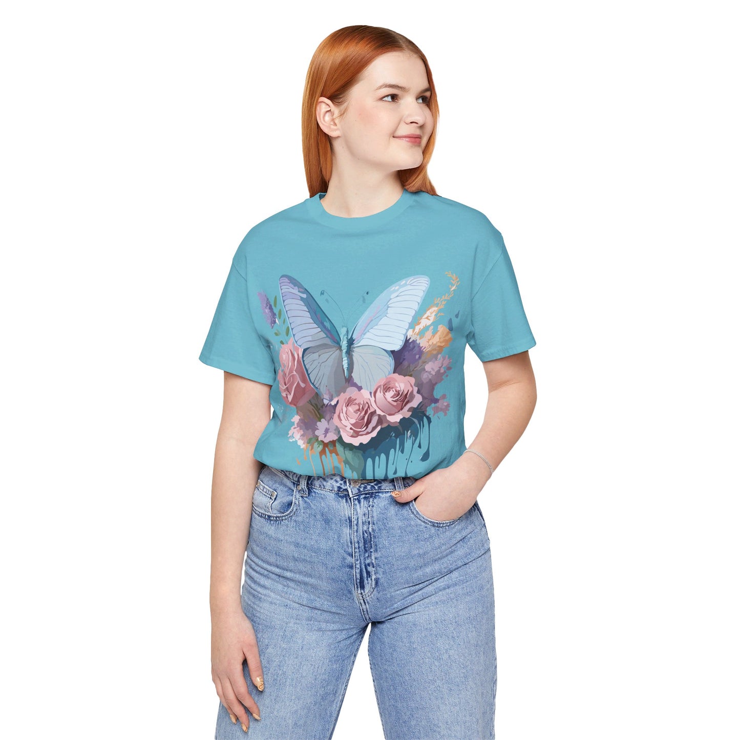 T-shirt en coton naturel avec papillon