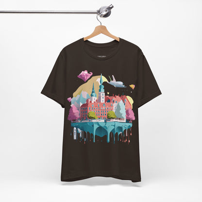 Natural Cotton Tee Shirt - Beautiful Places Collection - Warnemünde and Rostock - Germany Printify