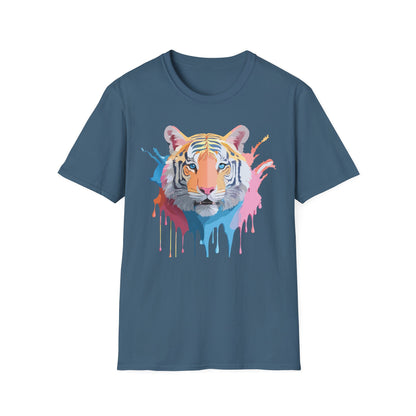 Tiger Print Unisex Softstyle T Shirt Gildan 64000 Comfort Tee