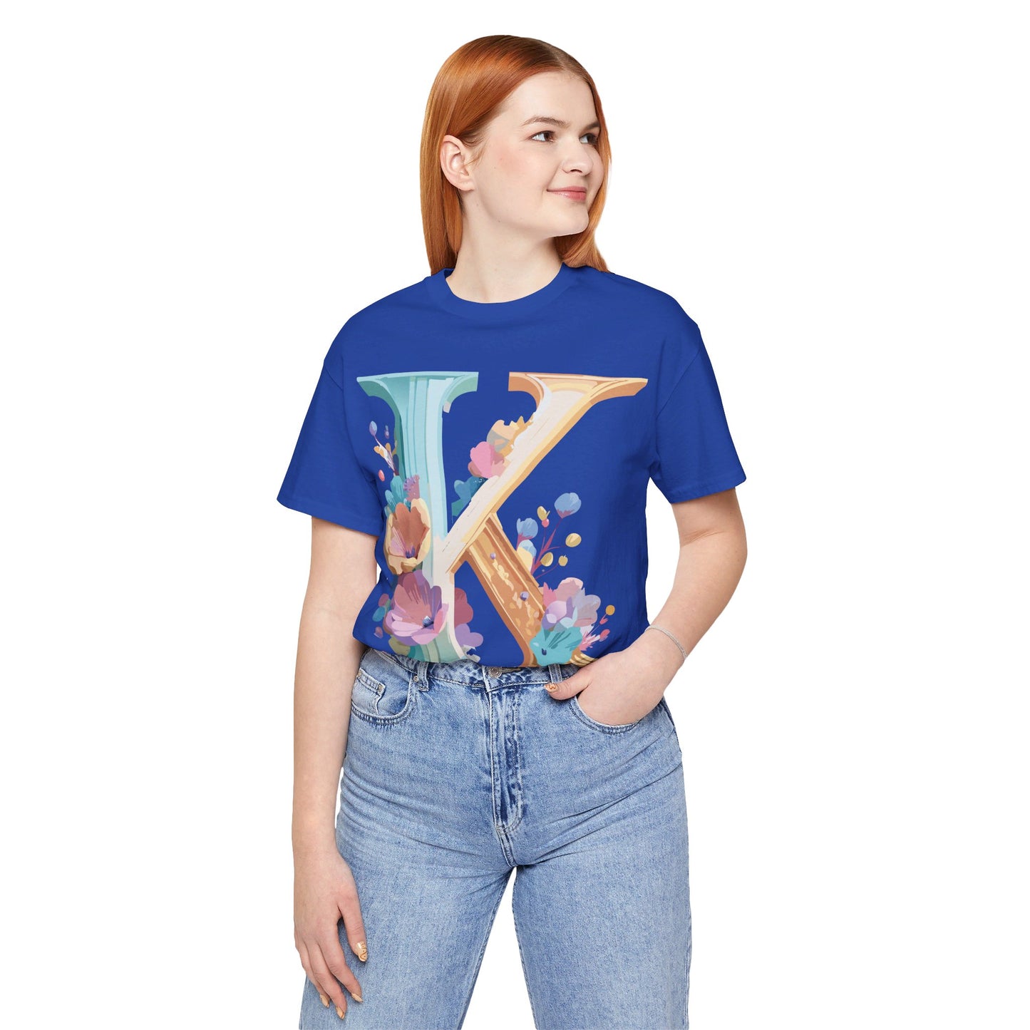 Natural Cotton Tee Shirt - Letters Collection - K