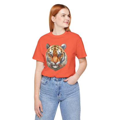 Wild Tiger Face Graphic T-Shirt Unisex Cotton Animal Design Wildlife Tee 1