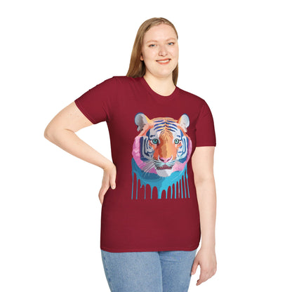 Tiger Print Unisex Softstyle Breathable Cotton Tee 64000 Gildan Shirt
