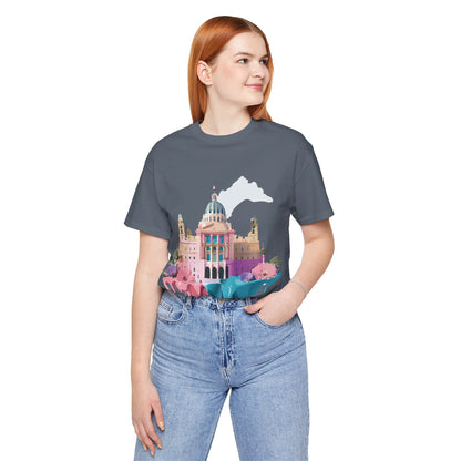 Natural Cotton Tee Shirt - Beautiful Places Collection - Madrid Printify
