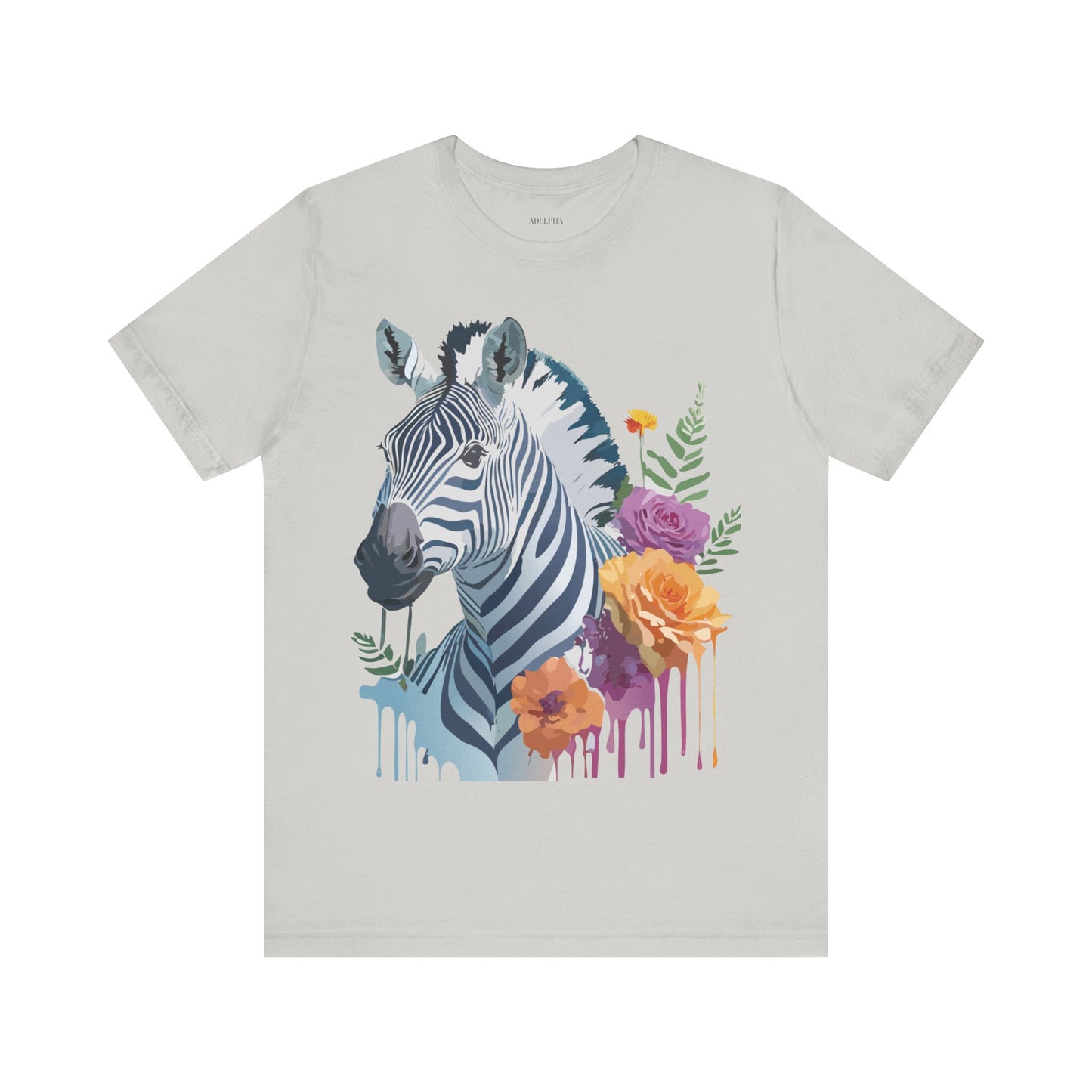 Natural Cotton Tee Shirt with Zebra