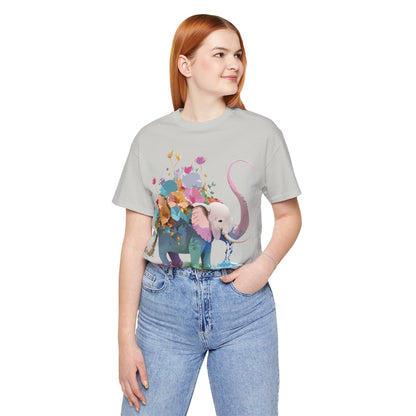 Natural Cotton Tee Shirt with Elephant Printify