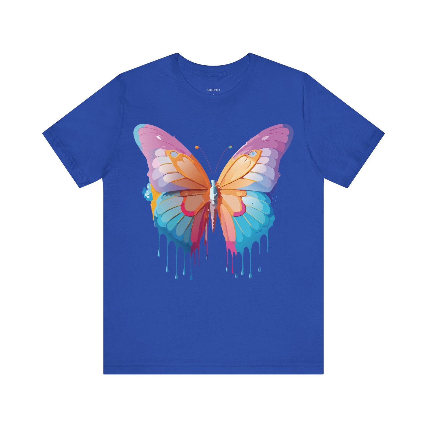 Natural Cotton Tee Shirt with Butterfly