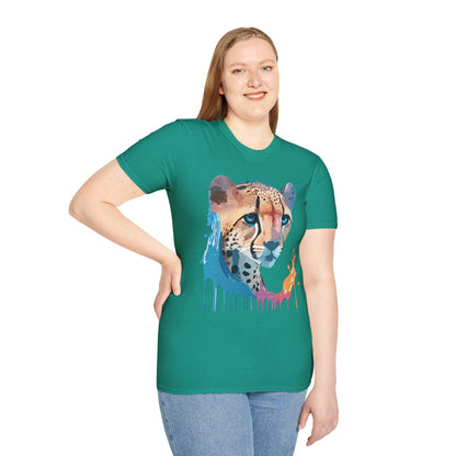 Cheetah Shirt Unisex Tee Softstyle Gildan 64000 100 Percent Ring Spun Cotton