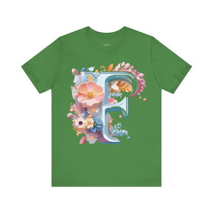 Natural Cotton Tee Shirt - Letters Collection - F Printify