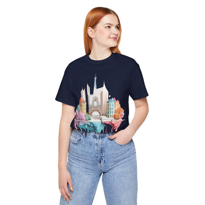 Natural Cotton Tee Shirt - Beautiful Places Collection - Paris Printify