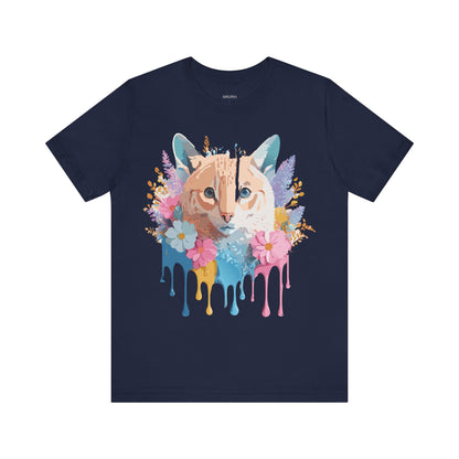Natural Cotton Tee Shirt with Cat Printify