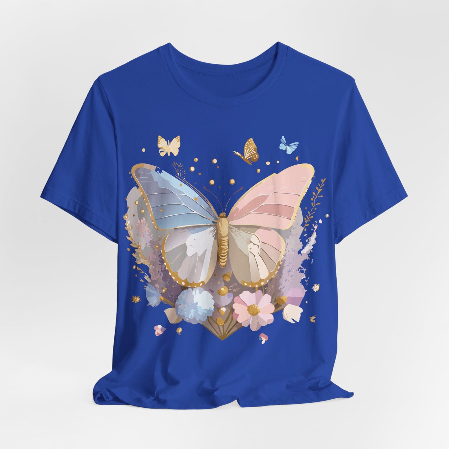 Natural Cotton Tee Shirt with Butterfly