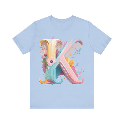 Natural Cotton Tee Shirt - Letters Collection - K Printify
