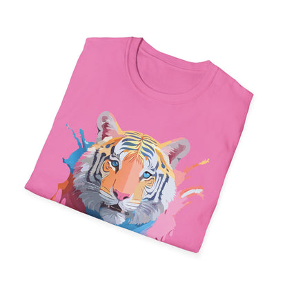 Tiger Print Unisex Softstyle T Shirt Gildan 64000 Comfort Tee