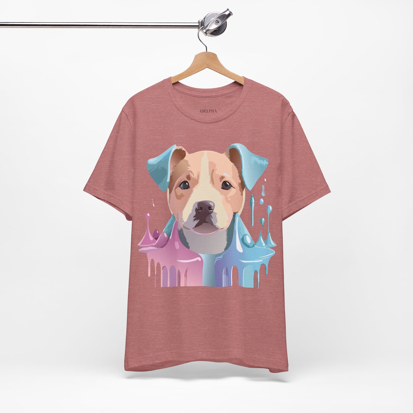 Natural Cotton Tee Shirt with Dog