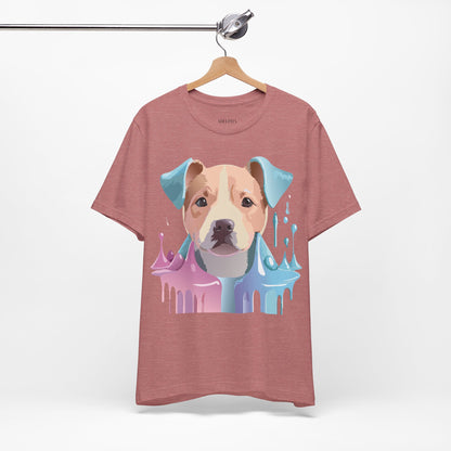 Natural Cotton Tee Shirt with Dog Printify