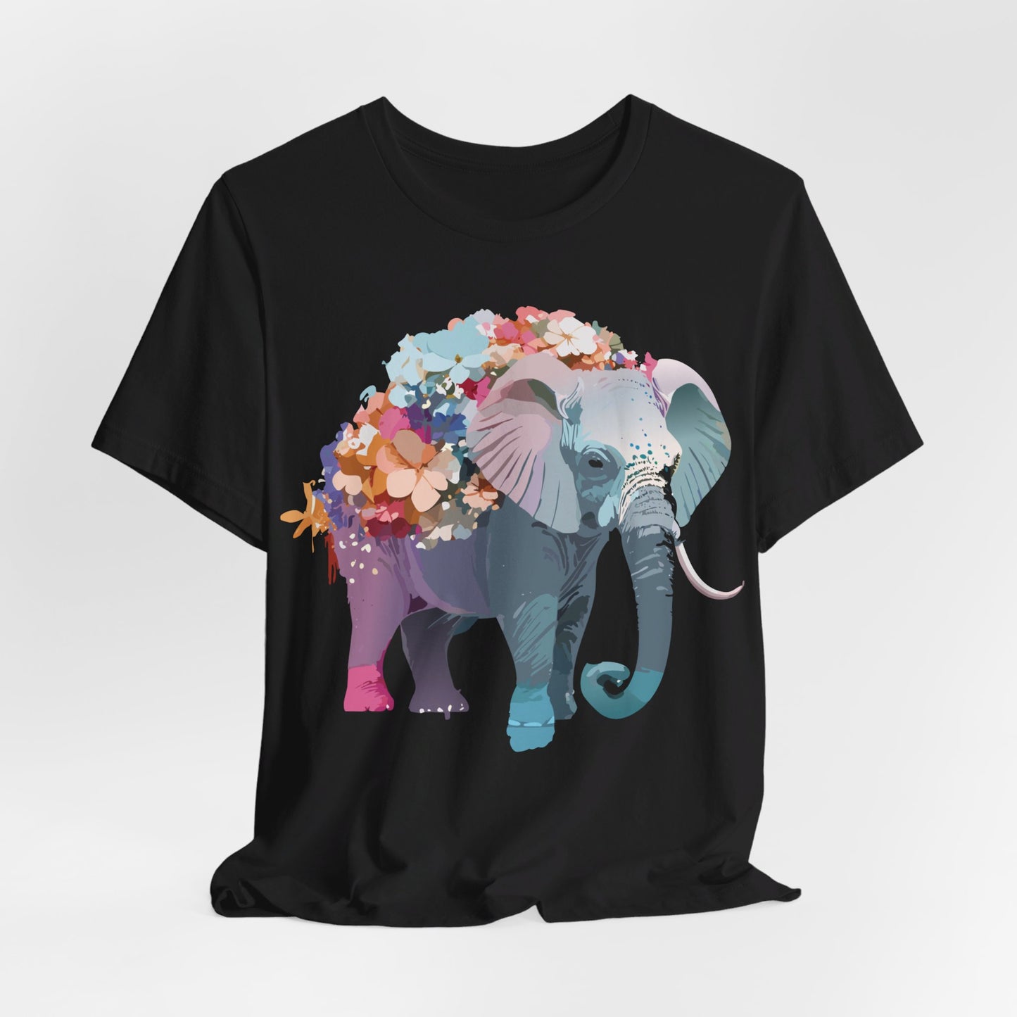 T-shirt en coton naturel avec motif éléphant