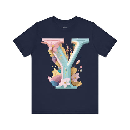 Natural Cotton Tee Shirt - Letters Collection - Y Printify
