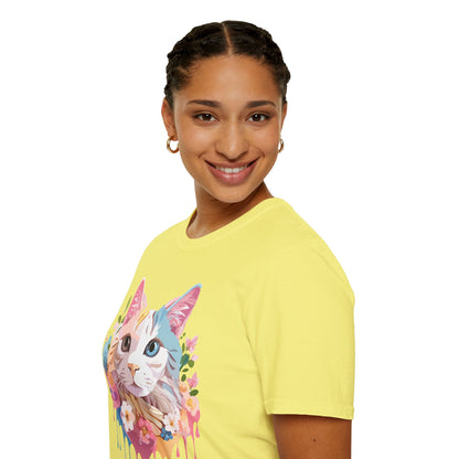 Cat Shirt Unisex Softstyle Tee 100 Percent Ring Spun Cotton Kitten Tee