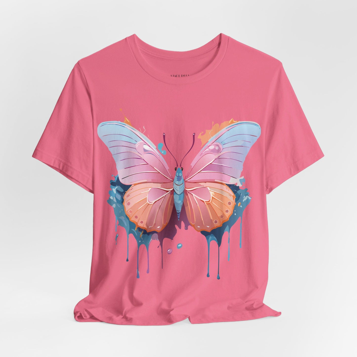 Natural Cotton Tee Shirt with Butterfly