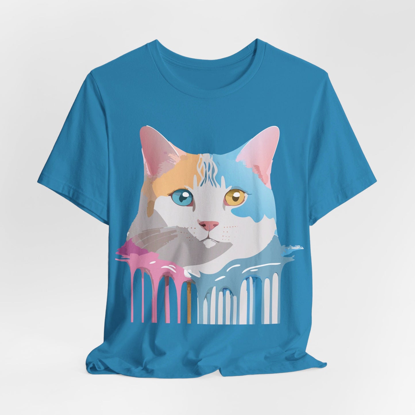 Natural Cotton Tee Shirt with Cat