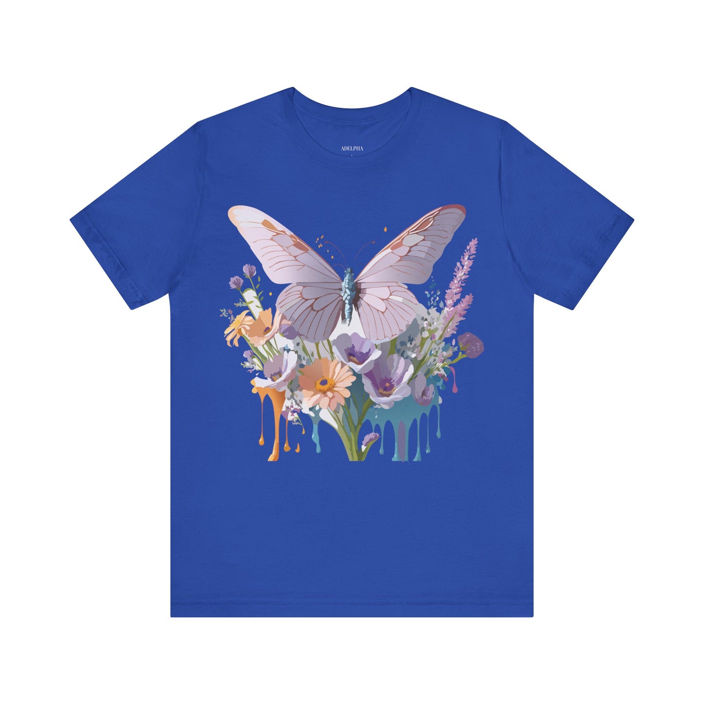 Natural Cotton Tee Shirt with Butterfly