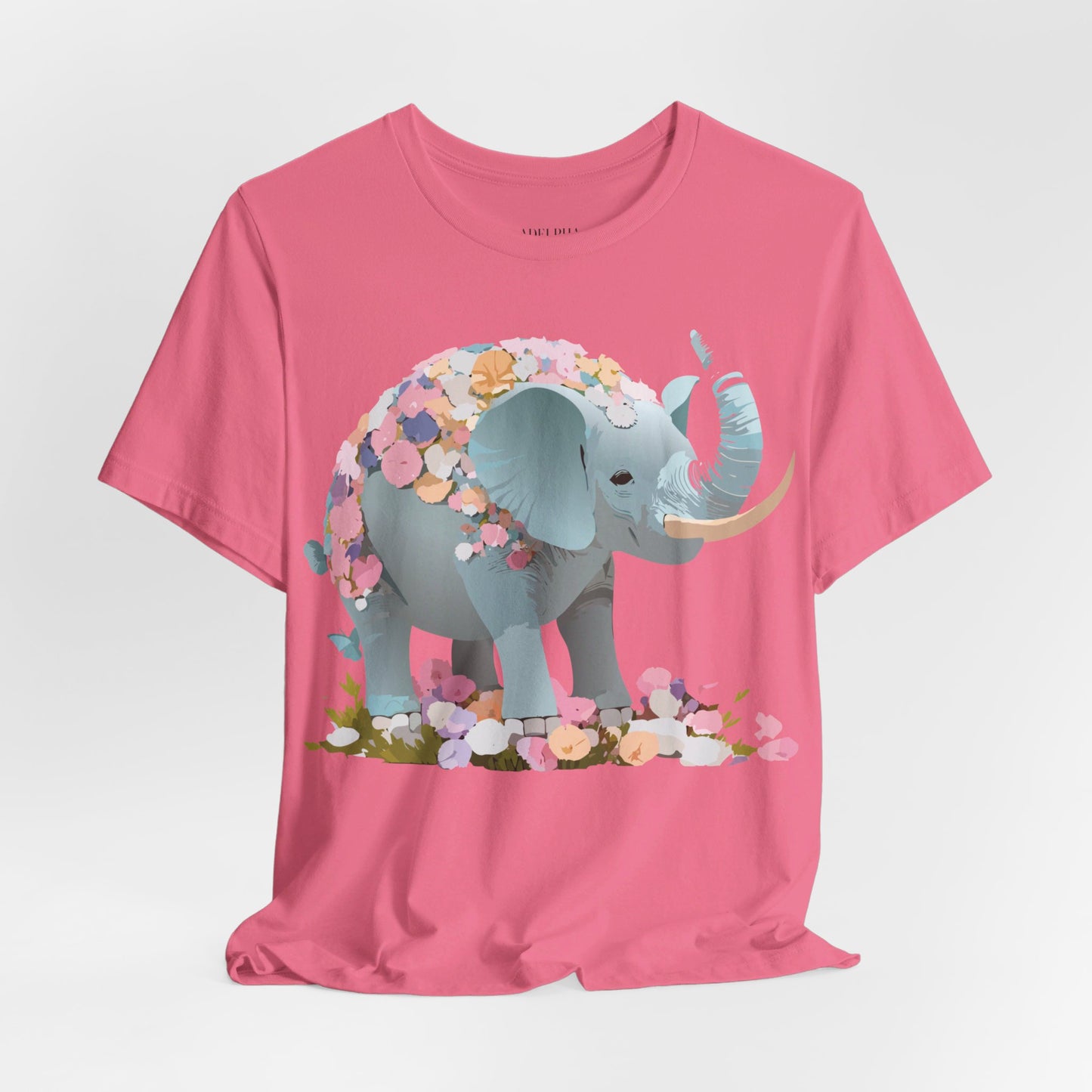 T-shirt en coton naturel avec motif éléphant