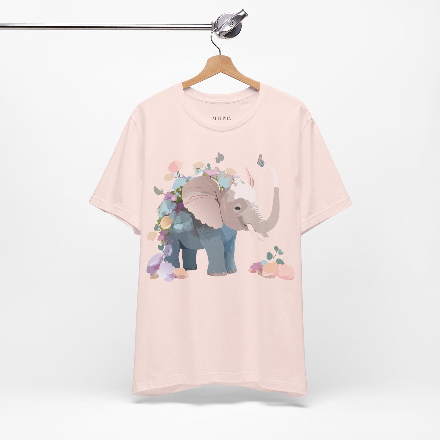 Natural Cotton Tee Shirt with Elephant