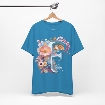 Natural Cotton Tee Shirt - Letters Collection - F Printify