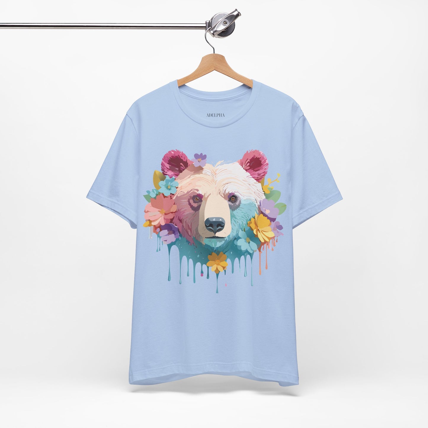 Natural Cotton Tee Shirt with Bear