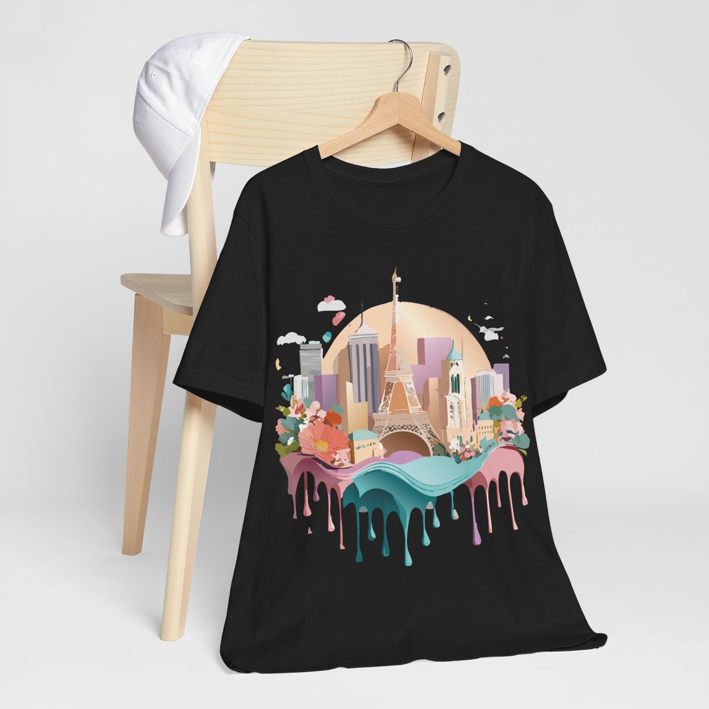 Natural Cotton Tee Shirt - Beautiful Places Collection - Paris Printify