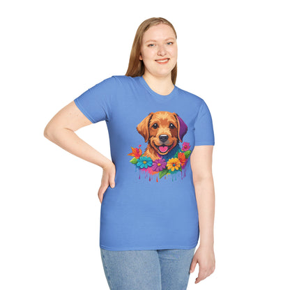 Unisex Dog Shirt With Animals Tee Softstyle Gildan 64000 Comfort Fit