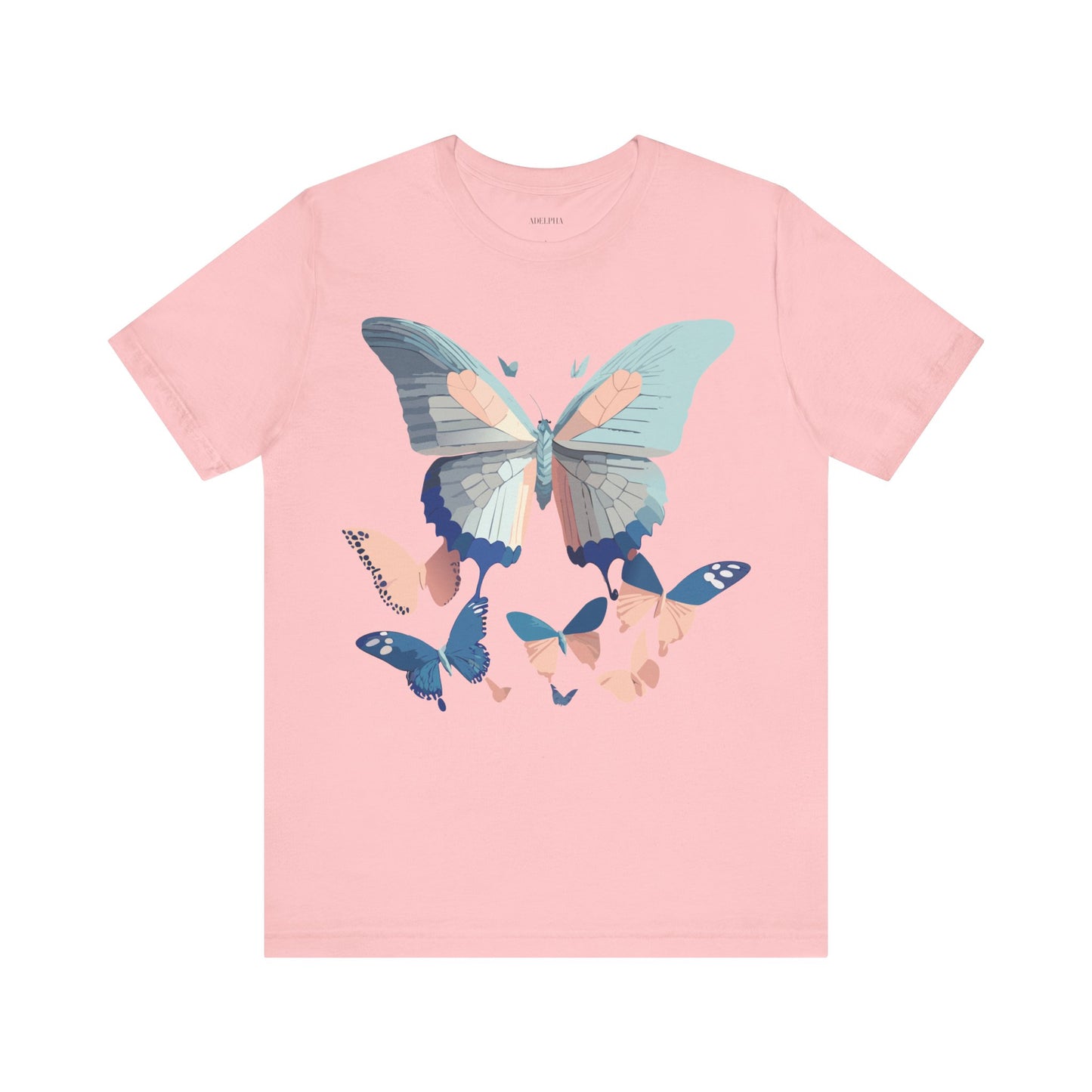 Natural Cotton Tee Shirt with Butterfly