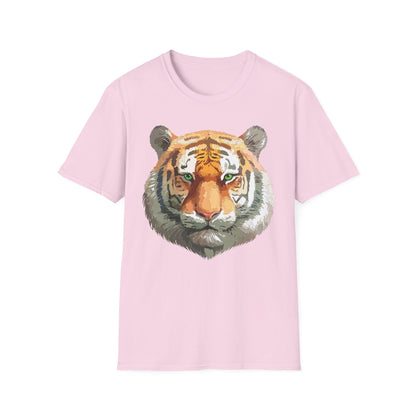 Tiger Print Shirt Unisex Animal Tee Gildan Softstyle 64000 Cotton Comfort