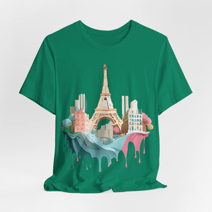 Natural Cotton Tee Shirt - Beautiful Places Collection - Paris Printify