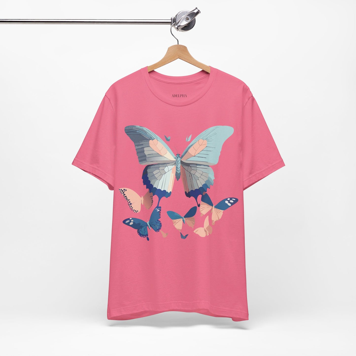 Natural Cotton Tee Shirt with Butterfly