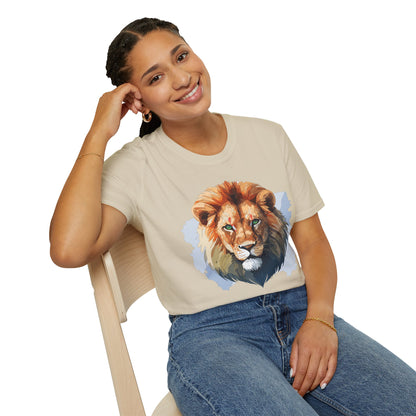 Lion Shirt Unisex Animal Tee Softstyle Gildan 64000 100 Percent Ring Spun Cotton