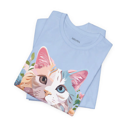 Natural Cotton Tee Shirt with Cat Printify