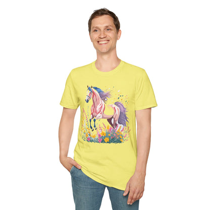 Horse Shirt Unisex Tee Animal Print Gildan Softstyle 64000 Ring Spun Cotton