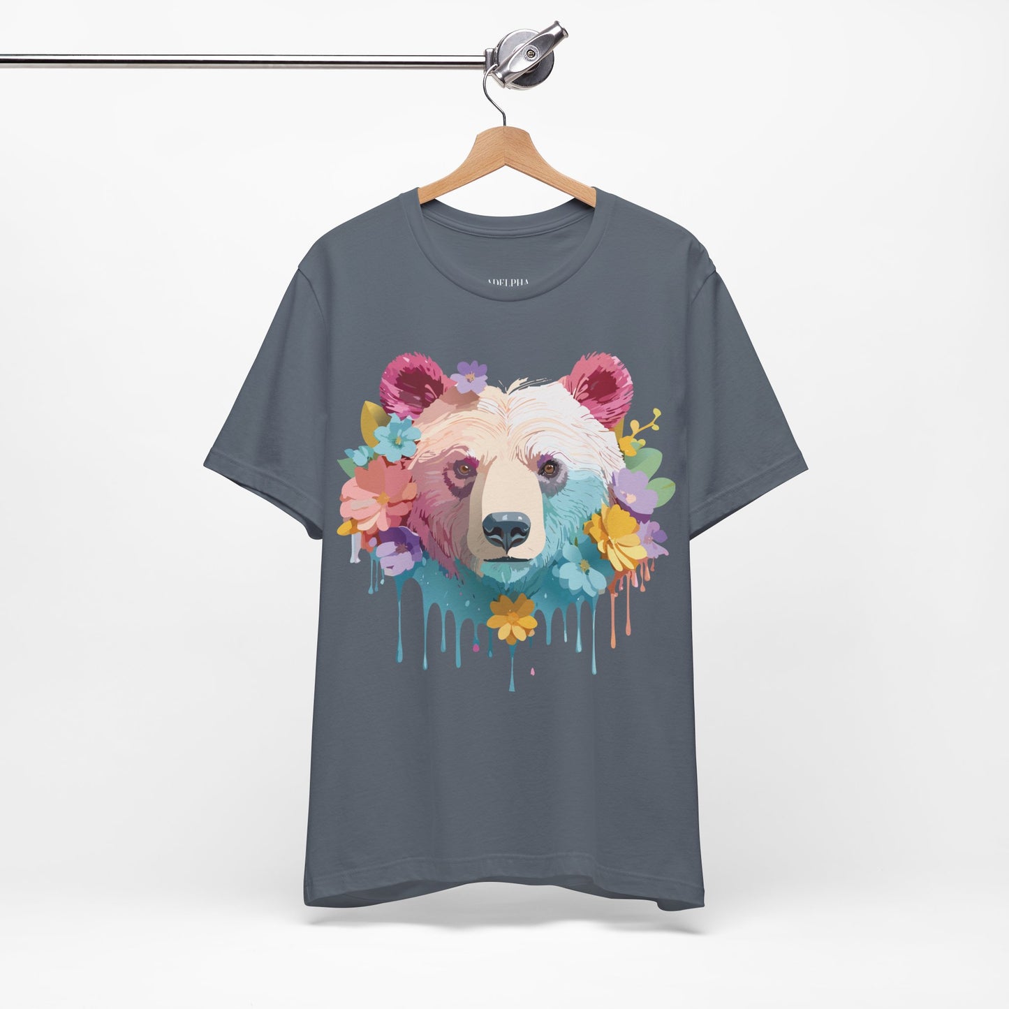 Natural Cotton Tee Shirt with Bear