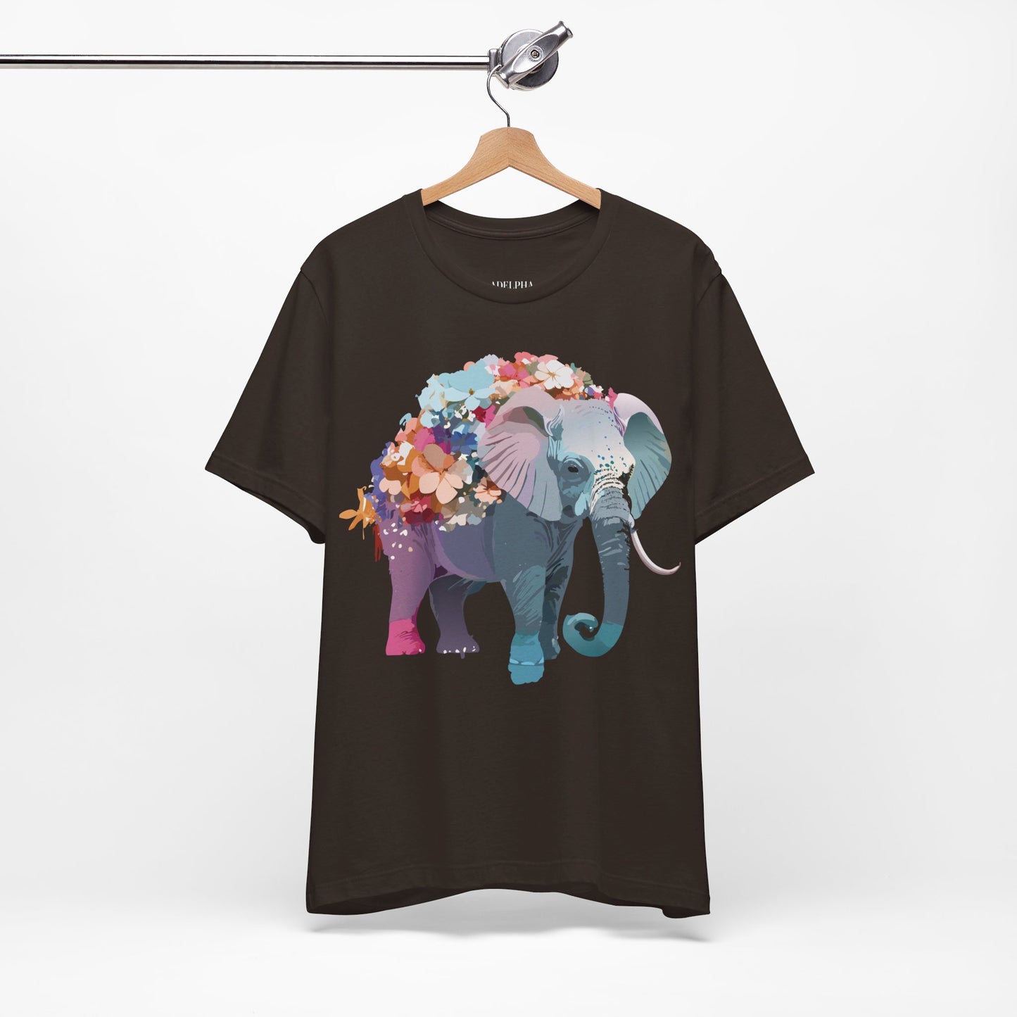 T-shirt en coton naturel avec motif éléphant