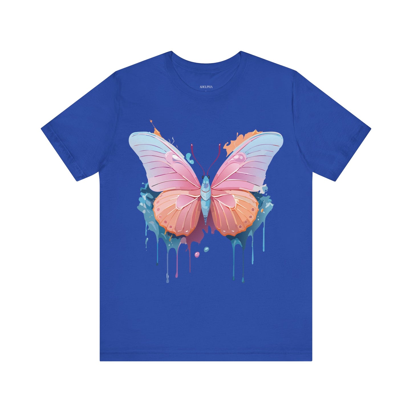 Natural Cotton Tee Shirt with Butterfly