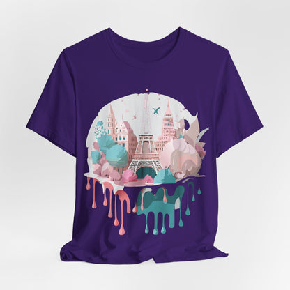 Natural Cotton Tee Shirt - Beautiful Places Collection - Paris Printify