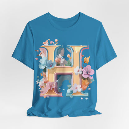 Natural Cotton Tee Shirt - Letters Collection - H Printify